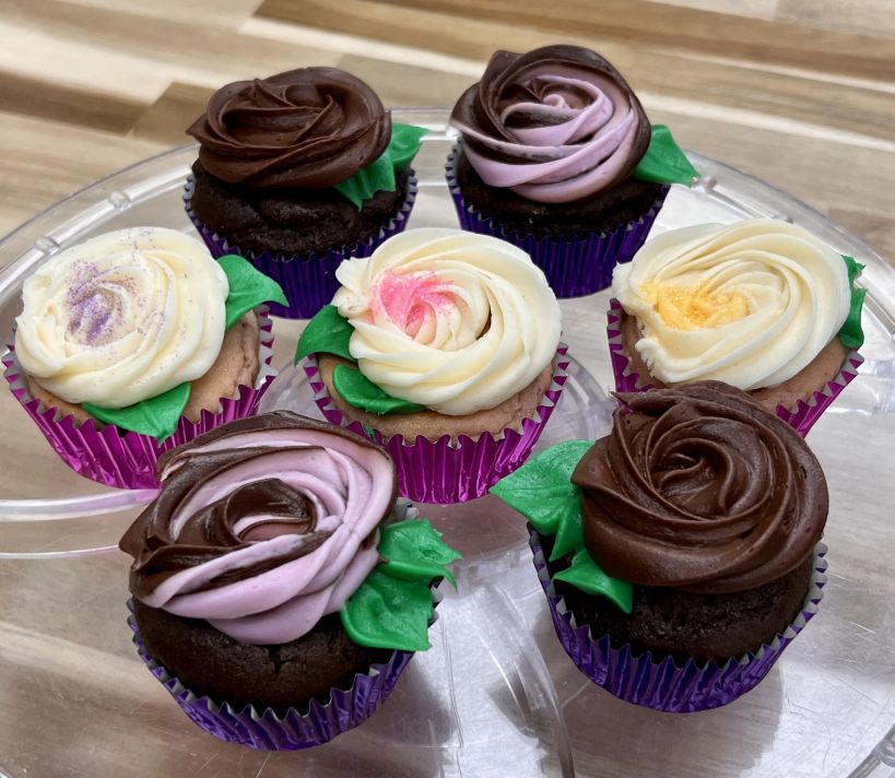 Gluten Free Multi-Color Flower Cupcakes